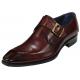 Duca Di Matiste "Massa" Brown Genuine Italian Calfskin Monk Strap Shoes.